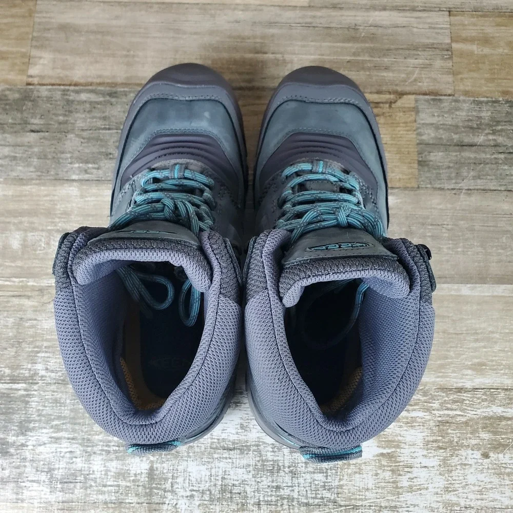 Keen Ridge Flex Mid Womens Boots 10 Steel Gray Porcelain Waterproof Hiking Boots